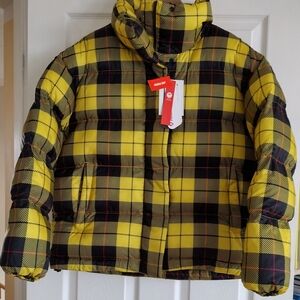 JOE FRESH Yellow and Black Checkered Puffer Jacket